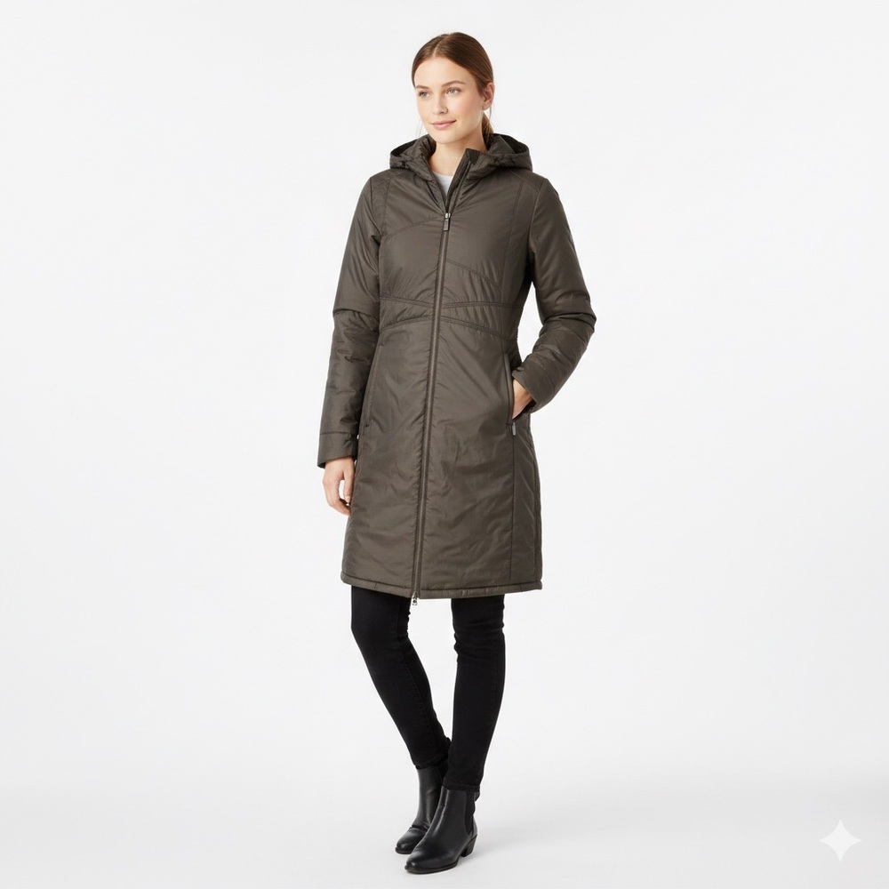 HORNY TOAD Lightweight Insulated Long Hooded Coat – Women’s Medium